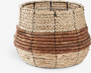 Chậu cây | TERJE | lá chuối/sợi tự nhiên | màu tự nhiên | Ø25xC22cm