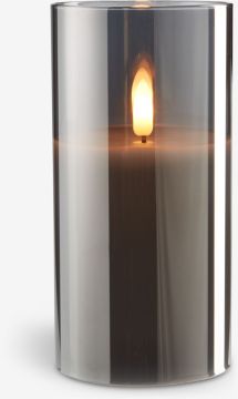 Nến điện | KLAUS | paraffin/thủy tinh | xám | Ø8xC15cm