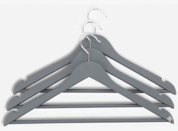 Bộ 3 móc áo | ABSALON | nhựa ABS/sắt | xám | R44xC23cm