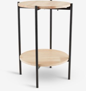 Giá đỡ chậu cây | MARTIN | thép/gỗ | đen/màu tự nhiên | Ø32xC45cm