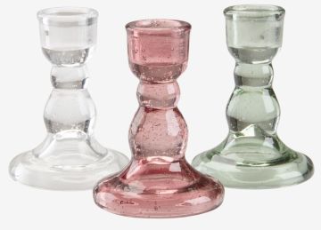 Chân nến | TORLEK | thủy tinh | nhiều màu | Ø7xC9cm