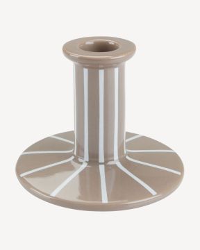 Chân nến | MARK | gốm | xám/trắng | Ø10xC8cm