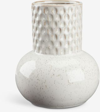 Lọ hoa | INGBERT | gốm | trắng | Ø15xC18cm