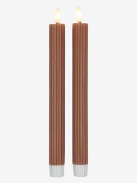 Nến điện | HOLME | sáp | hồng/trắng | bộ 2 chiếc | C25cm