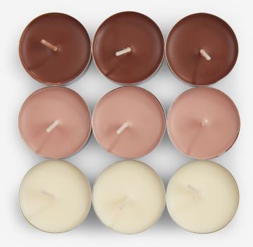 Bộ 18 nến thơm tealight | KENNI | paraffin | nhiều màu/vani