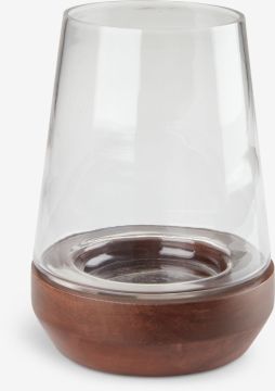 Đèn lồng | DARIUS | thủy tinh/gỗ tự nhiên | màu trong suốt/nâu | Ø15xC21cm