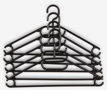 Bộ 5 móc áo | TRYGVE | PP | đen | R21xD41cm