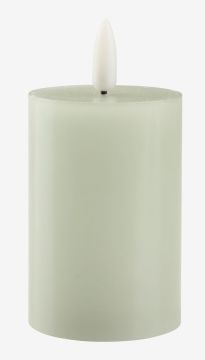 Nến điện | ASMUND | sáp/polypropylene | xám nhạt | Ø5xC8cm