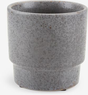 Chậu cây | THORFINN | sứ | xám đậm | Ø13xC13cm