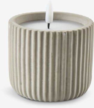 Nến điện | KRESSER | sáp/xi măng | xám/trắng | Ø9xC8cm
