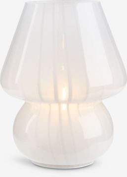 Đèn bàn | JONNY | nhựa ABS/thủy tinh | trắng | Ø15xC18cm