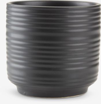 Chậu cây | HAMPUS | gốm | đen| Ø11xC11cm