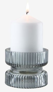 Chân nến | KAJ | thủy tinh | xám | Ø9xC7cm