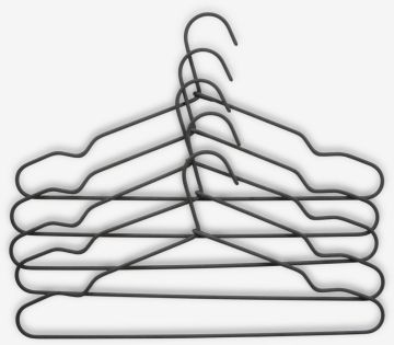 Bộ 5 móc áo | SVENSSON | thép/polyester | đen | R20.5xD41cm