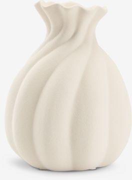 Lọ hoa | GUNNI | gốm | trắng | Ø14xC18cm