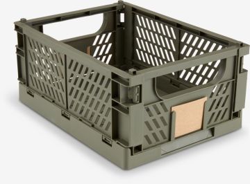 Hộp đựng | MILAS | nhựa PP | xanh olive | R25xD34xC15cm