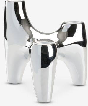 Chân nến | VIGNIR | gốm | màu chrome | R14xD15xC14cm