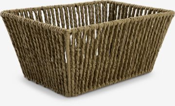 Giỏ đa năng | LARSEMIL | giấy/thép | xanh olive | R18xD26xC12cm