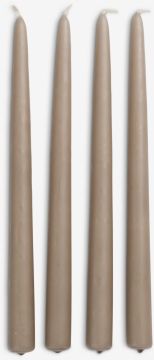 Nến đũa | DINES | paraffin | xám | Ø2xC28cm | bộ 4 chiếc