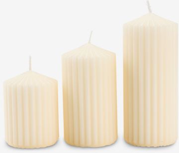 Nến trụ | GAUTE | paraffin | màu tự nhiên | Ø6xC8/11/14cm | bộ 3 chiếc