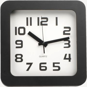 Đồng hồ treo tường | SIGVART | nhựa | đen | R23xS4xC23cm