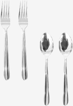 Bộ 4 dĩa + thìa ăn | nID | inox | D19cm