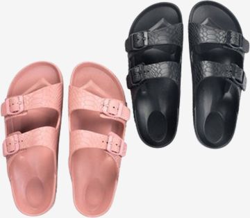 Dép trong nhà | SINDRE | EVA | đen/san hô | size 36-41