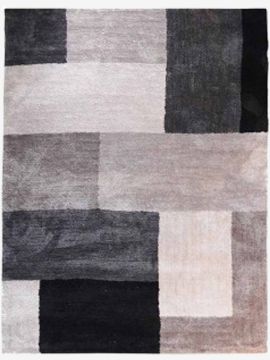 Thảm phòng khách | LIND | polyester | xám | hoạ tiết vuông | R140xD200cm