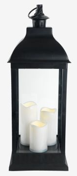 Đèn lồng | AUGIT | nhựa/thủy tinh | đen | R24xD24xC65cm