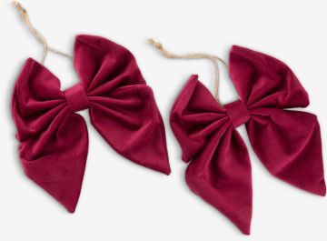 Bộ 2 phụ kiện trang trí giáng sinh | NABBI | polyester | đỏ | R13xD16xC2cm