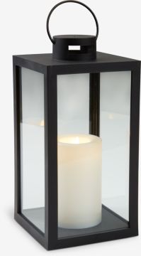 Đèn lồng | GEFJON | thủy tinh/polypropylene | đen | R13xD13xC27cm | LED