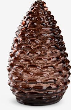 Quả thông trang trí giáng sinh | DELLING | thủy tinh | nâu | kèm đèn led | Ø10xC16cm | 10LED