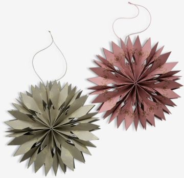 Sao trang trí giáng sinh | HRYM | giấy | xanh/hồng | Ø30xC7cm