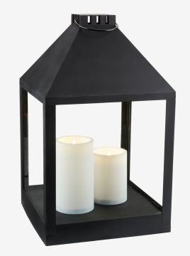 Đèn lồng | VIDAR | thủy tinh/polypropylene | đen | R30xD30xC50cm | LED
