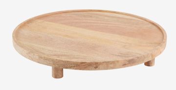 Khay trang trí | STROMATOLIT | gỗ xoài | màu tự nhiên | Ø40xC6cm