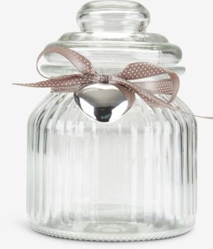 Hũ đựng có nắp | BAUGI | thủy tinh/ABS | màu trong suốt | Ø11xC15cm