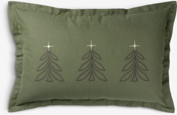 Vỏ gối trang trí | ELDE | cotton | xanh lá | R40xD60cm