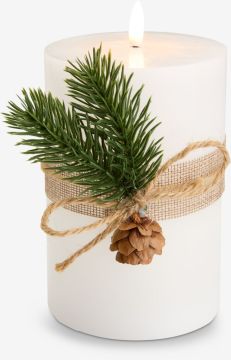 Nến điện | SKRAPA | nhựa ABS/sáp | trắng | Ø10xC15cm