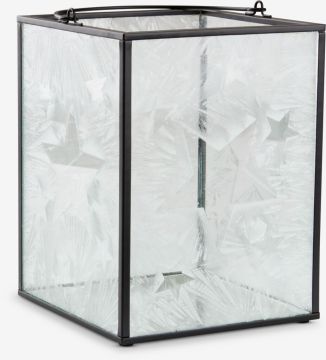 Đèn lồng | OLIVIN | thủy tinh/thép | đen/trắng | R13xD13xC18cm