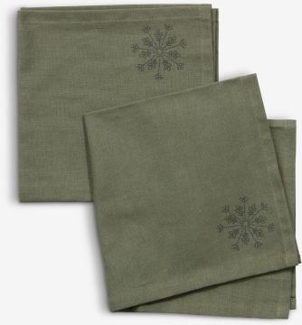 Bộ 2 khăn ăn | STJERNESTEN | cotton | xanh lá | R40xD40cm