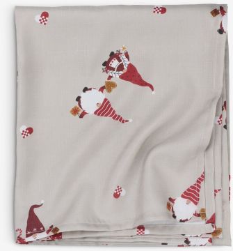 Khăn phủ bàn | TRILOBIT | polyester | be/đỏ | R140xD240cm