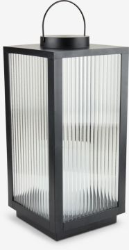 Đèn lồng | GULDSMED | nhựa ABS/thủy tinh | đen | R22xD22xC48cm