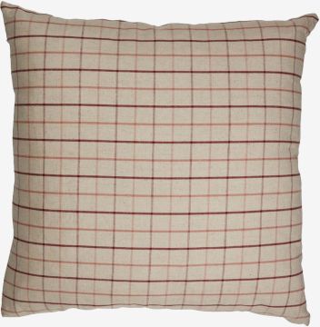 Gối trang trí | VALERIANA | cotton/linen | màu tự nhiên/đỏ | R50xD50cm