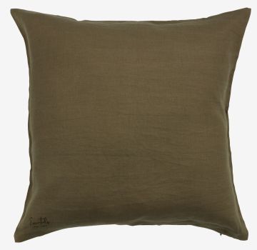 Vỏ gối trang trí | ANGELIK | linen | xanh lá đậm | R50xD50cm