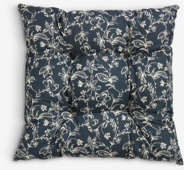Đệm ngồi | SELJE | polyester/cotton | xanh đậm | R40xD40xC8cm