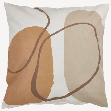 Vỏ gối trang trí | POPPEL | cotton | trắng/be | R50xD50cm