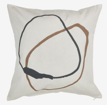 Vỏ gối trang trí | POPPEL | cotton | trắng | R50xD50cm