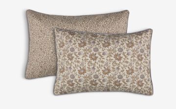 Vỏ gối trang trí | HYACINT | cotton | be/tím nhạt | R40xD60cm