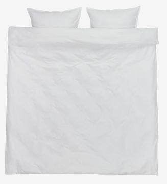 Bộ vỏ chăn gối đôi cotton sateen | INGEBORG | trắng | R200xD220cm/R50xD70cm