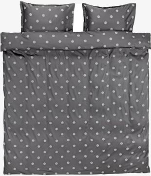 Bộ vỏ chăn gối đôi cotton sateen | ANE | xám | R200xD220cm/R50xD70cm